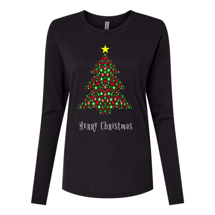 Christmas Tree Celebration Merry Christmas Xmas Womens Cotton Relaxed Long Sleeve T-Shirt