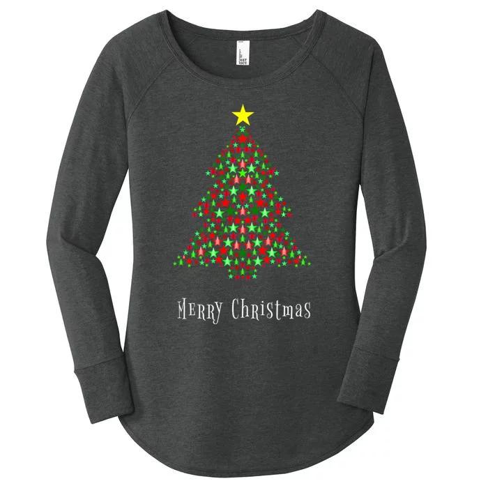 Christmas Tree Celebration Merry Christmas Xmas Women's Perfect Tri Tunic Long Sleeve Shirt