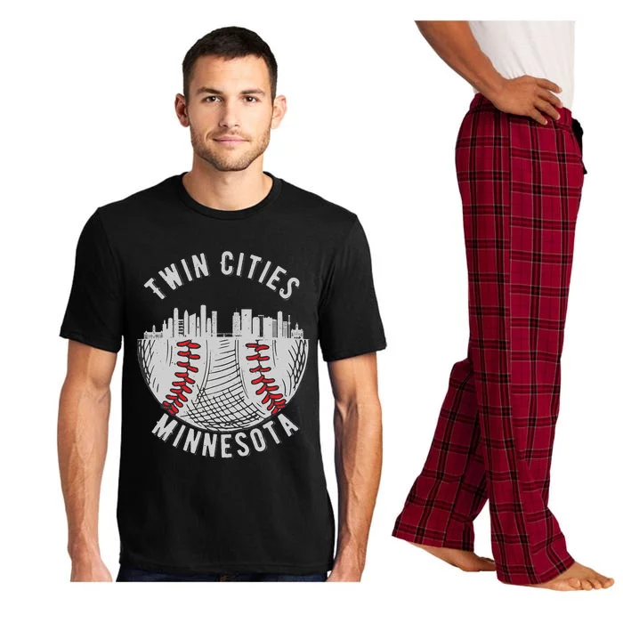 Cool Twin Cities Minnesota MN Baseball Skyline Pajama Set