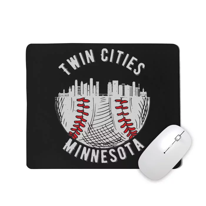 Cool Twin Cities Minnesota MN Baseball Skyline Mousepad