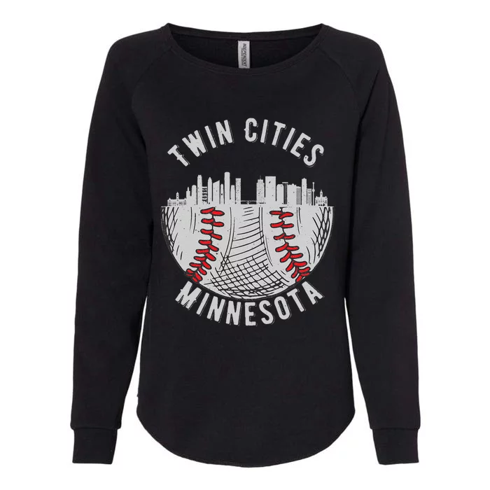 Cool Twin Cities Minnesota MN Baseball Skyline Womens California Wash Sweatshirt