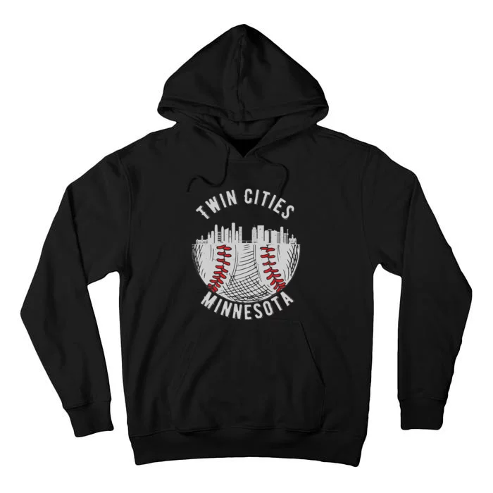 Cool Twin Cities Minnesota MN Baseball Skyline Tall Hoodie