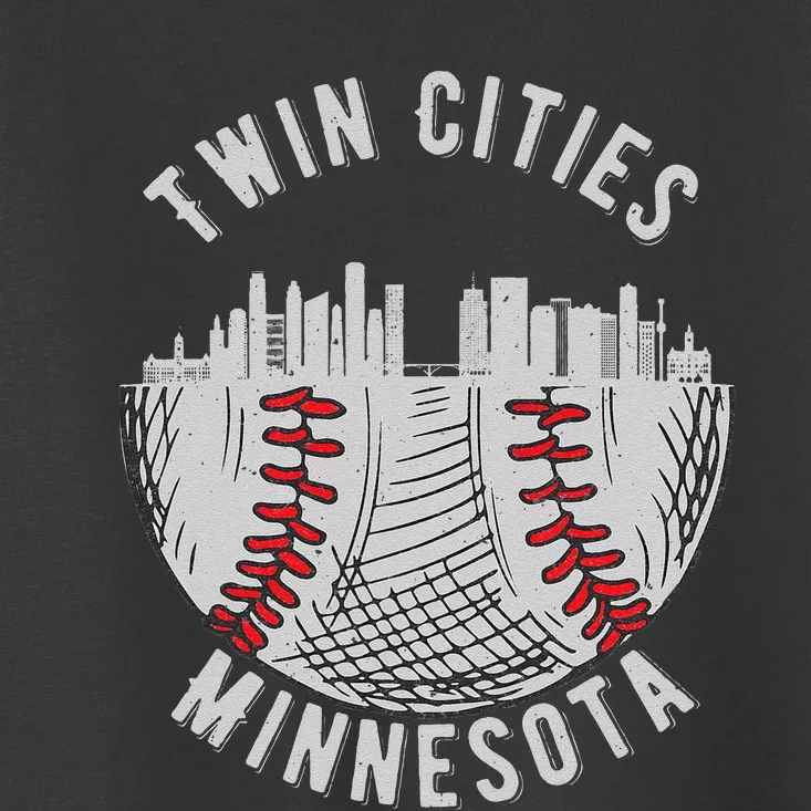 Cool Twin Cities Minnesota MN Baseball Skyline Toddler T-Shirt