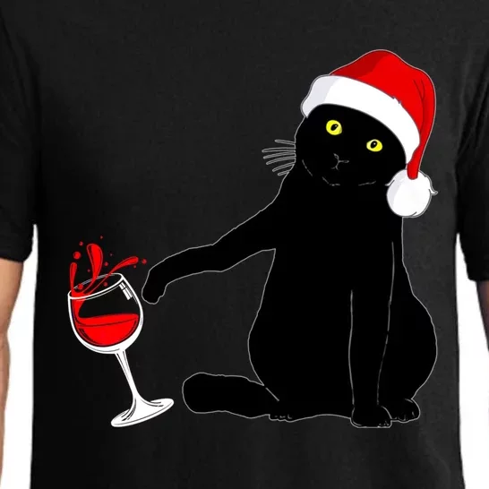 Cat Themed Christmas Sweater Wine Lovers Gift Pajama Set