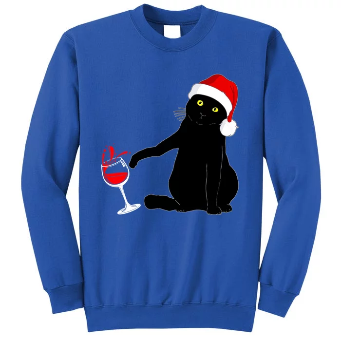 Cat Themed Christmas Sweater Wine Lovers Gift Tall Sweatshirt