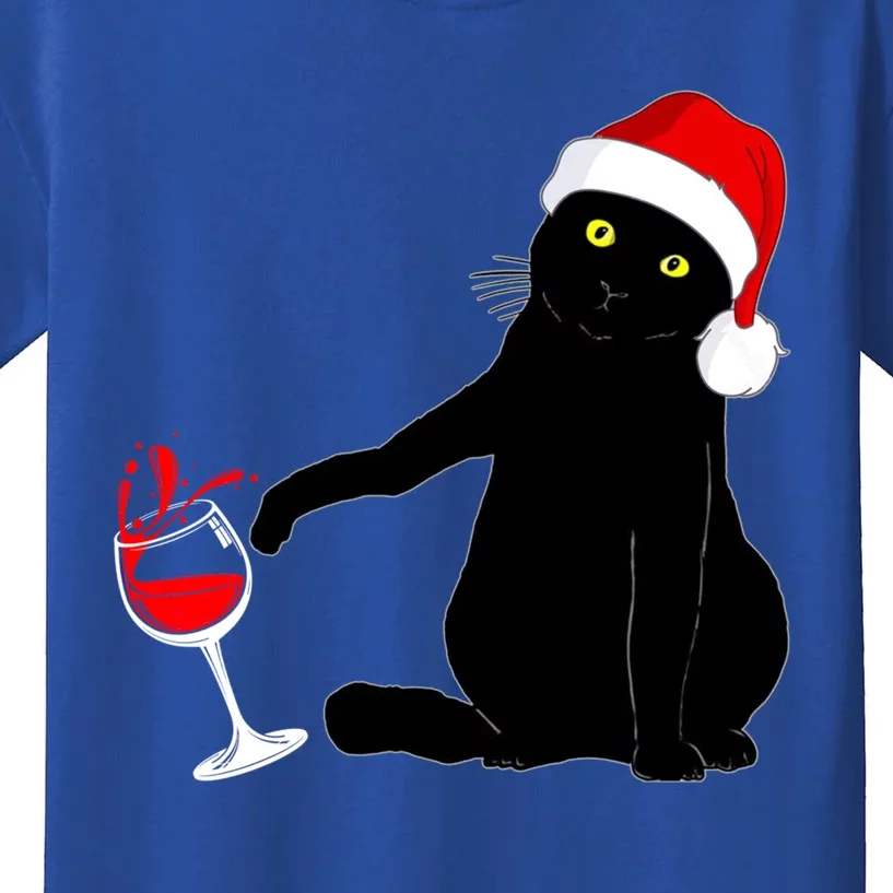 Cat Themed Christmas Sweater Wine Lovers Gift Kids T-Shirt