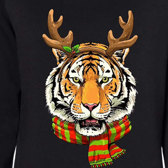 Christmas Tiger Cat Santa Clause Reindeer Xmas Tiger Lover Womens California Wash Sweatshirt