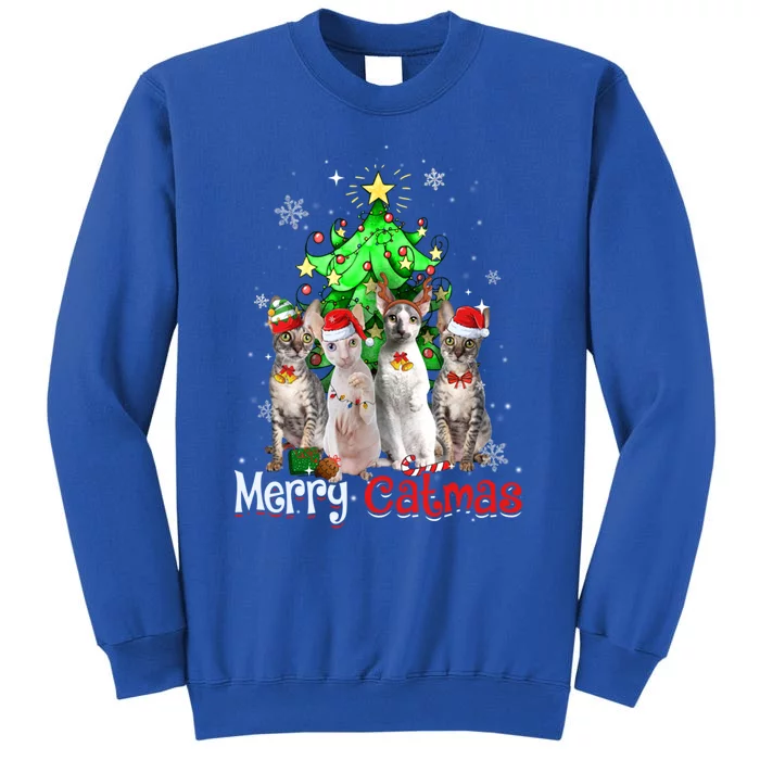 Christmas Tree Cornish Rex Cat Merry Catmas Xmas Cat Funny Gift Sweatshirt