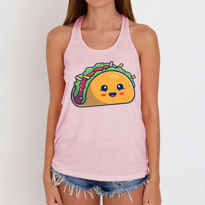 Cute Taco Cartoon Women's Knotted Racerback Tank