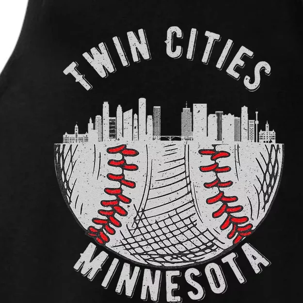 Cool Twin Cities Minnesota Mn Baseball Skyline St. Paulmpls Ladies Tri-Blend Wicking Tank