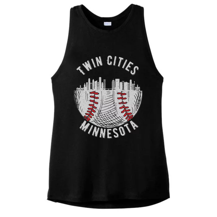 Cool Twin Cities Minnesota Mn Baseball Skyline St. Paulmpls Ladies Tri-Blend Wicking Tank