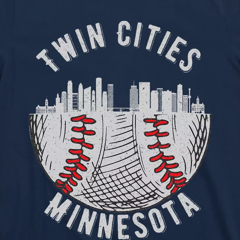 Cool Twin Cities Minnesota Mn Baseball Skyline St. Paulmpls T-Shirt