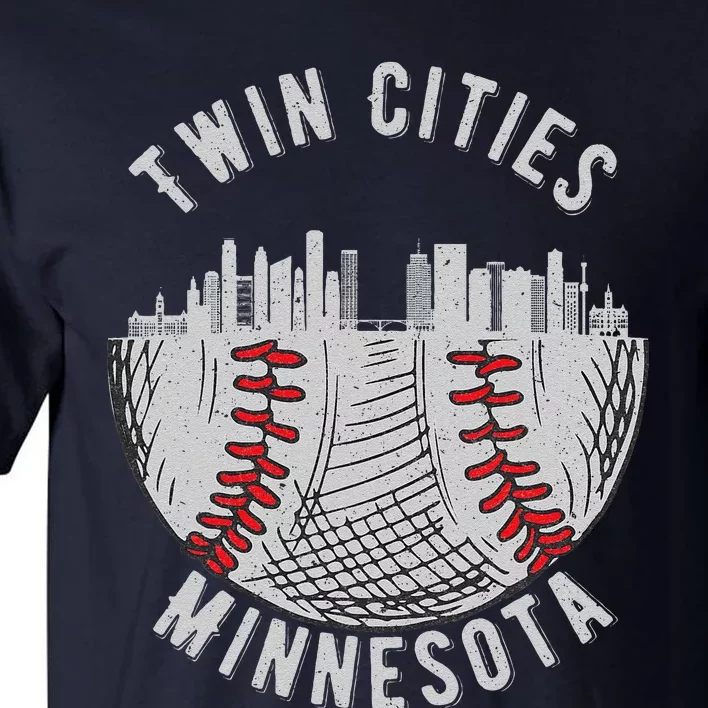 Cool Twin Cities Minnesota Mn Baseball Skyline St. Paulmpls Tall T-Shirt