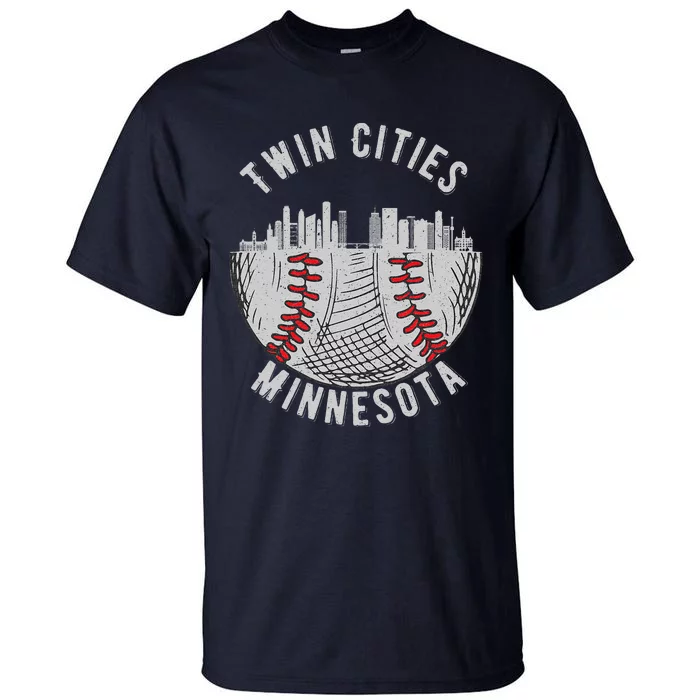 Cool Twin Cities Minnesota Mn Baseball Skyline St. Paulmpls Tall T-Shirt