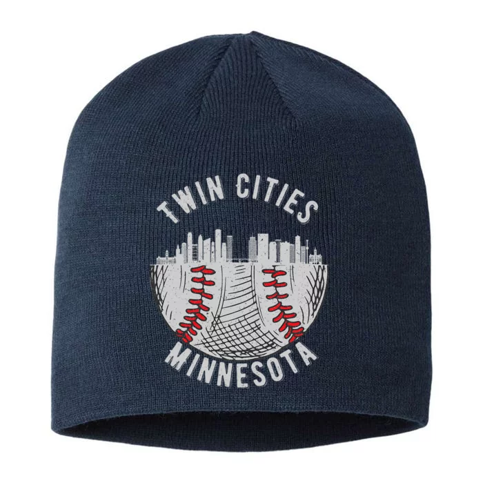 Cool Twin Cities Minnesota Mn Baseball Skyline St. Paulmpls 8 1/2in Sustainable Knit Beanie