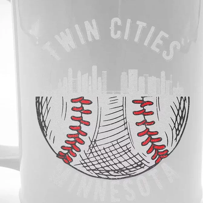 Cool Twin Cities Minnesota Mn Baseball Skyline St. Paulmpls Front & Back Beer Stein