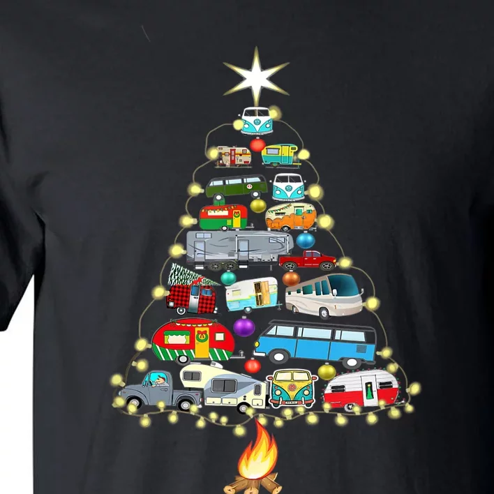 Christmas Tree Camper Vehicles Camping Rving Trailers Gifts Tall T-Shirt