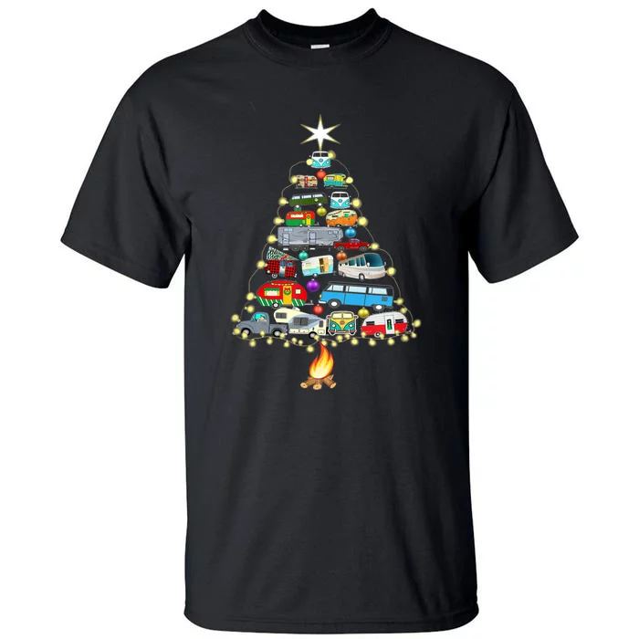 Christmas Tree Camper Vehicles Camping Rving Trailers Gifts Tall T-Shirt