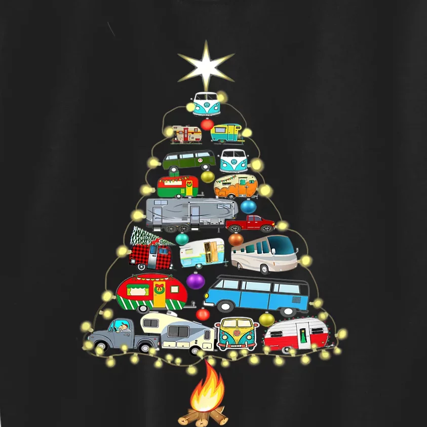 Christmas Tree Camper Vehicles Camping Rving Trailers Gifts Kids Sweatshirt