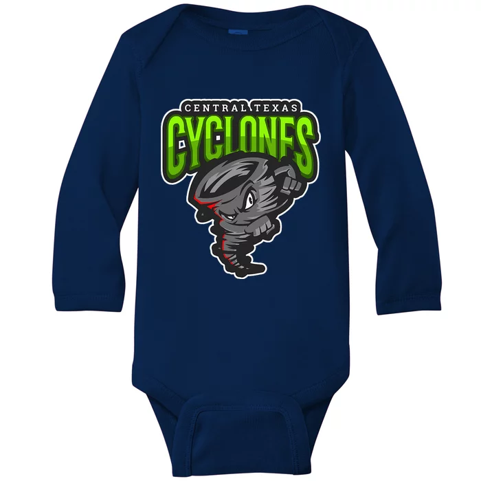 Central Texas Cyclones Merch Baby Long Sleeve Bodysuit