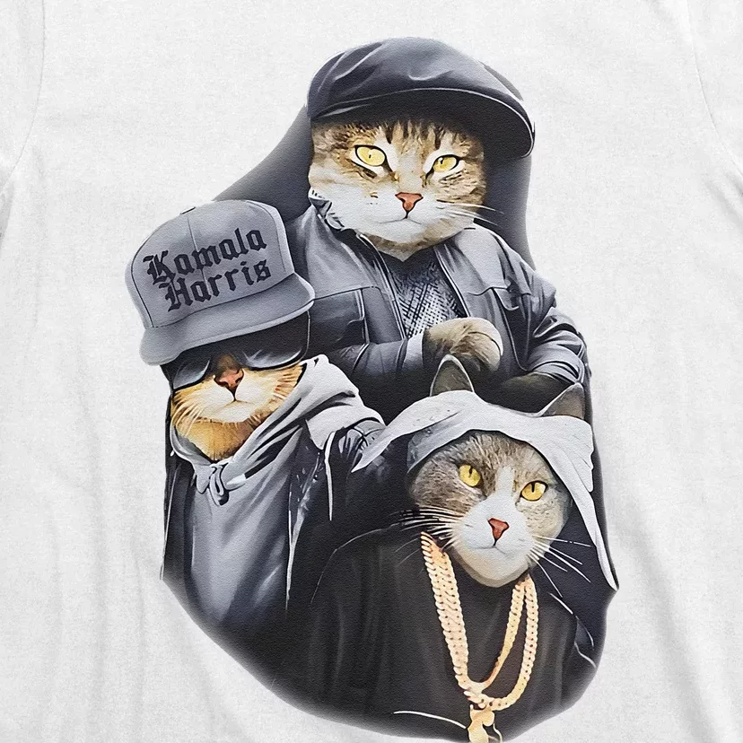 Cat Trio Cat Lady Harris Kamala Harris 2024 T-Shirt