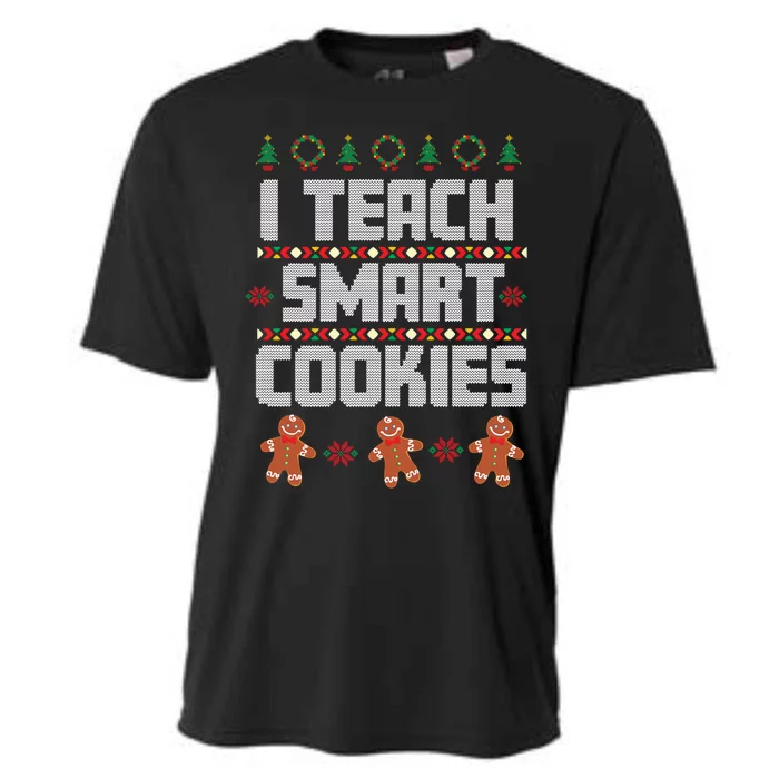 Christmas Teacher Cookies Gingerbread Ugly Christmas Sweater Gift Cooling Performance Crew T-Shirt