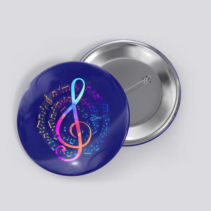 Colorful Treble Clef Music Funny Gift Button