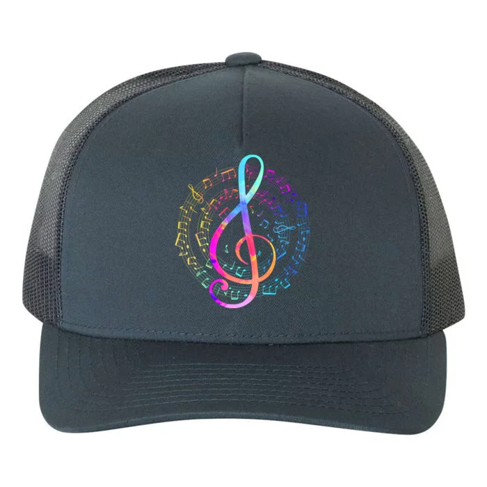 Colorful Treble Clef Music Funny Gift Yupoong Adult 5-Panel Trucker Hat