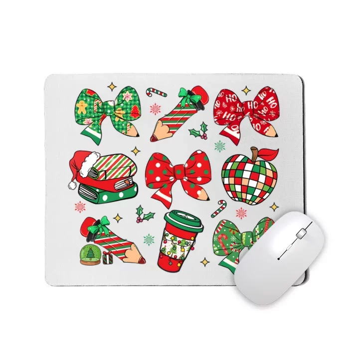 Cute Teacher Christmas Coquette Mousepad