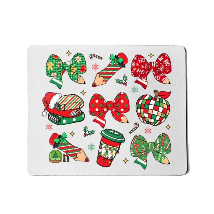 Cute Teacher Christmas Coquette Mousepad