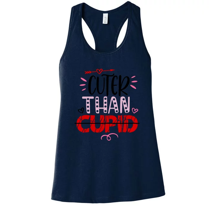 Cuter Than Cupid Valentine's Day Gift Women's Racerback Tank