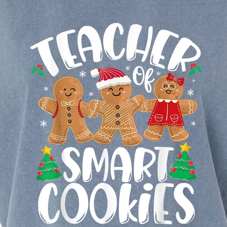 Christmas Teacher Cute Gingerbread Cookies Garment-Dyed Women's Muscle Tee