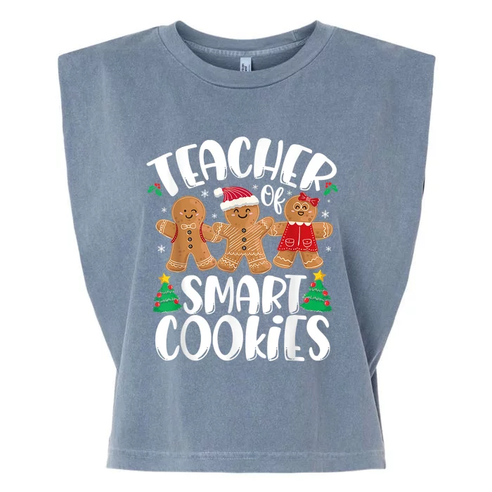 Christmas Teacher Cute Gingerbread Cookies Garment-Dyed Women's Muscle Tee