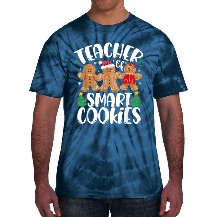 Christmas Teacher Cute Gingerbread Cookies Tie-Dye T-Shirt