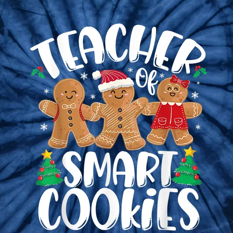 Christmas Teacher Cute Gingerbread Cookies Tie-Dye T-Shirt