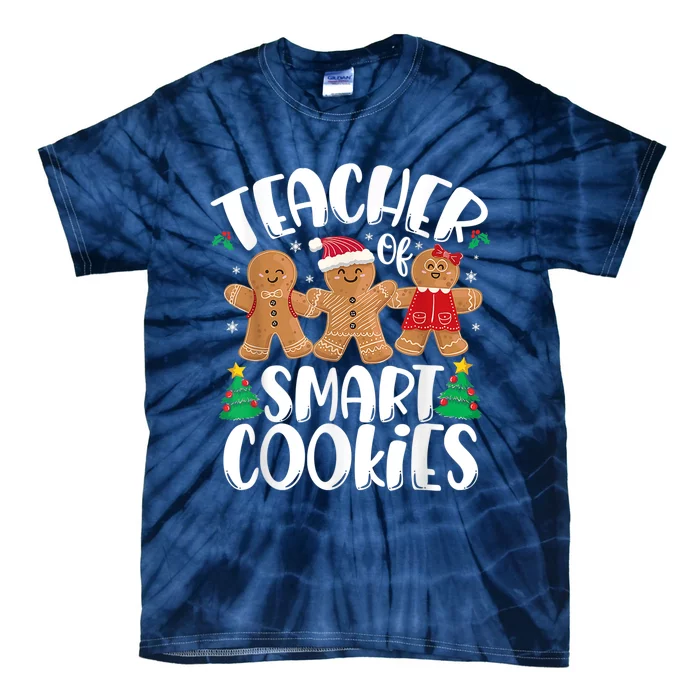 Christmas Teacher Cute Gingerbread Cookies Tie-Dye T-Shirt