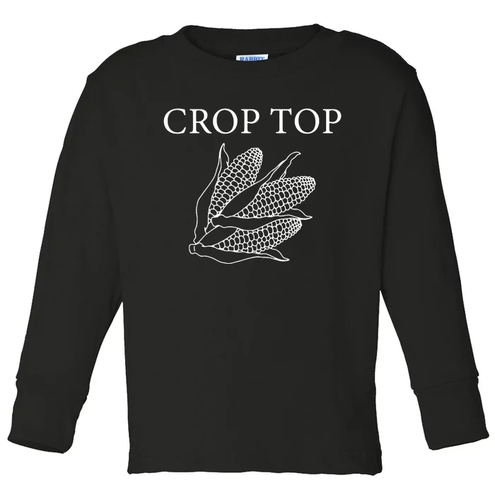 Crop Top Corn Gift For Farm Girl Toddler Long Sleeve Shirt