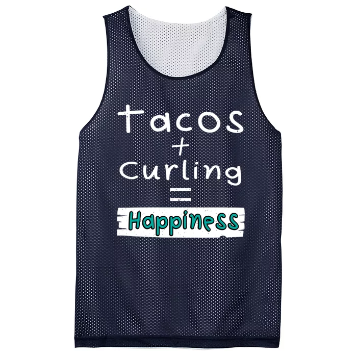 Curling Tacos + Curling = Happiness Mesh Reversible Basketball Jersey Tank