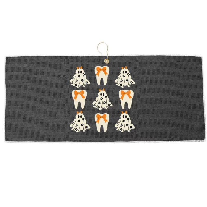 Cute Tooth Coquette Halloween Dental Hygiene Student Large Microfiber Waffle Golf Towel