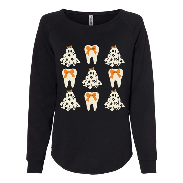 Cute Tooth Coquette Halloween Dental Hygiene Student Womens California Wash Sweatshirt