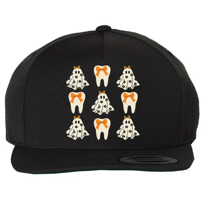 Cute Tooth Coquette Halloween Dental Hygiene Student Wool Snapback Cap