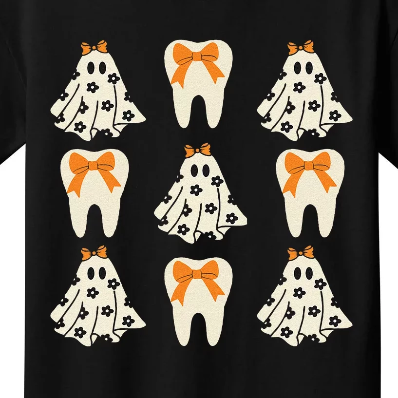 Cute Tooth Coquette Halloween Dental Hygiene Student Kids T-Shirt