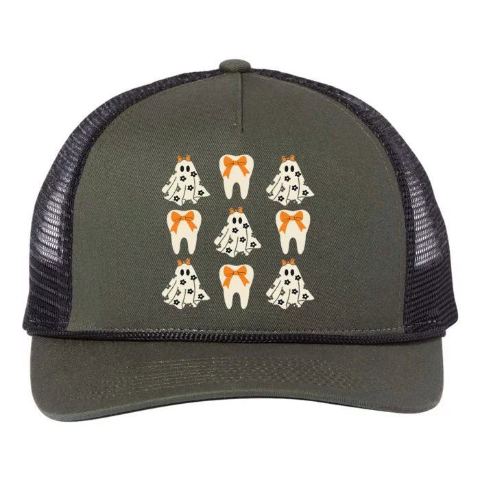 Cute Tooth Coquette Halloween Dental Hygiene Student Retro Rope Trucker Hat Cap