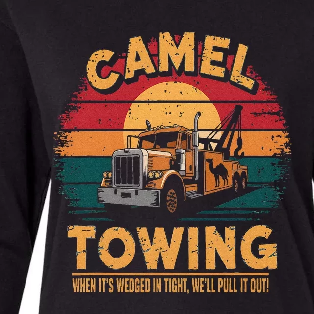 Camel Towing Cool Humor Adult Humor Camel Towing Womens Cotton Relaxed Long Sleeve T-Shirt