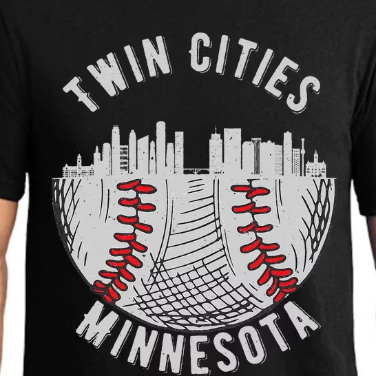 Cool Twin Cities Minnesota MN Baseball Skyline St. PaulMPLS Pajama Set