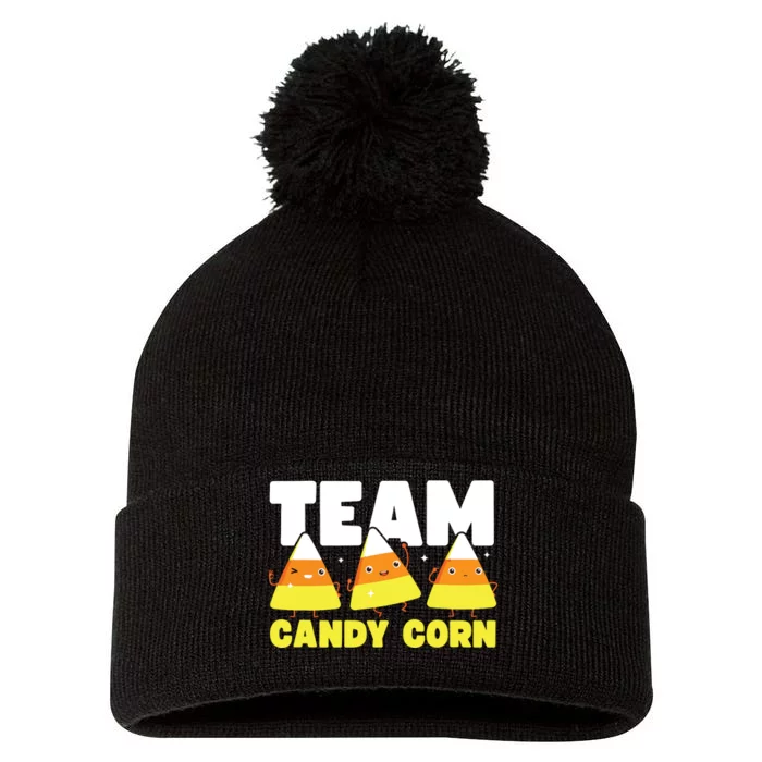 Cute Team Candy Corn Funny Matching Halloween Lazy Costume Pom Pom 12in Knit Beanie