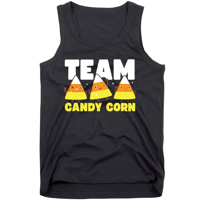 Cute Team Candy Corn Funny Matching Halloween Lazy Costume Tank Top