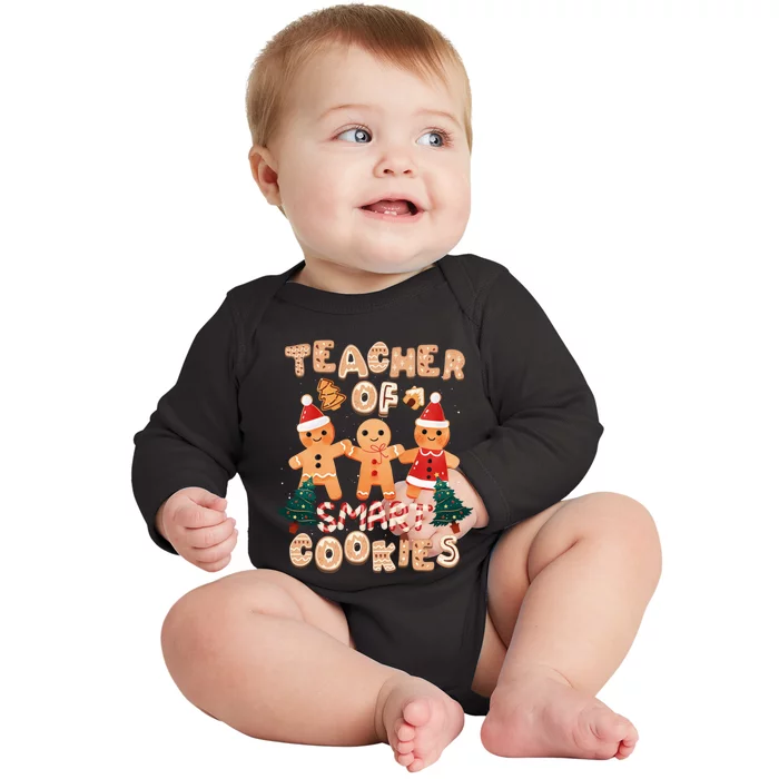 Christmas Teacher Cute Gingerbread Cookies Funny Holiday Baby Long Sleeve Bodysuit