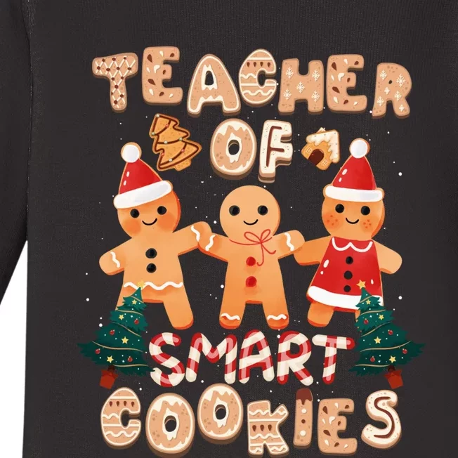 Christmas Teacher Cute Gingerbread Cookies Funny Holiday Baby Long Sleeve Bodysuit