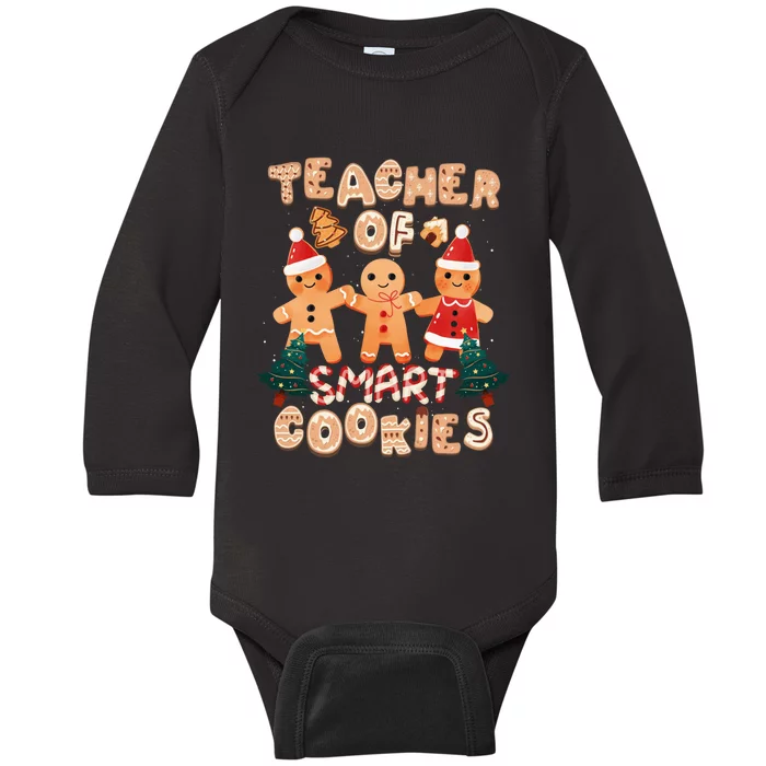 Christmas Teacher Cute Gingerbread Cookies Funny Holiday Baby Long Sleeve Bodysuit